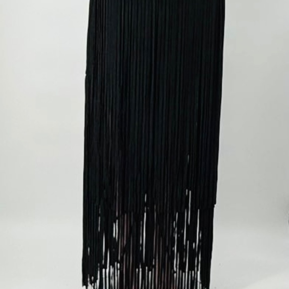 NWT Pinto Ranch Adore Western Faux Suede Long Fringe Skirt Size XL Black - Picture 4 of 13